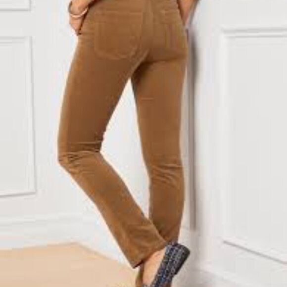 Talbots Corduroy Straight Leg Pant in Brown Khaki Corduroy‎ Jeans Size 12P - Picture 1 of 10